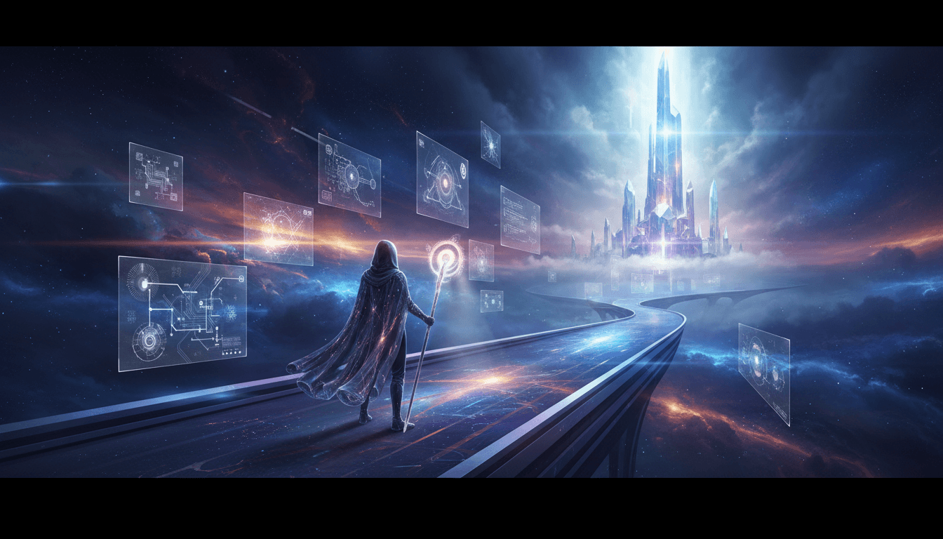 Guiding light shows a seeker a complex, advanced path forward.