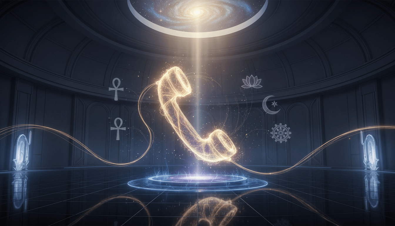 A glowing, ethereal phone symbolizing a direct line to divine guidance.