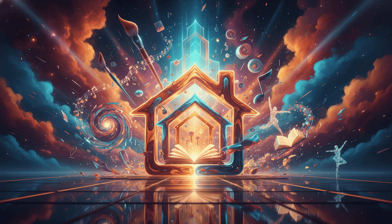 Vibrant home with artistic decor symbolizing creativity and self-expression.