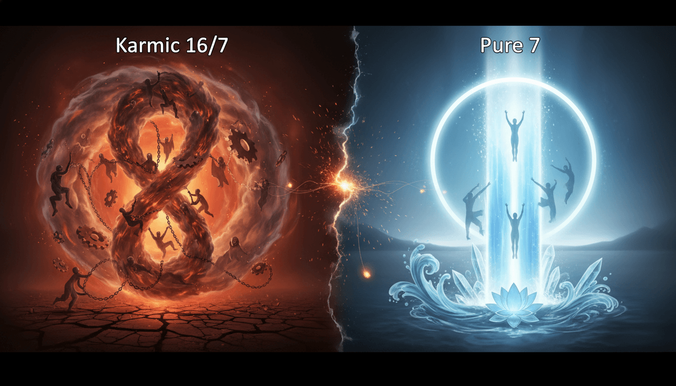 A visual comparison of Karmic 16/7 and Pure 7.