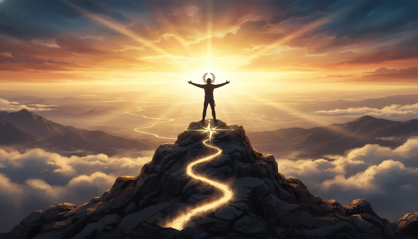 A strong leader confidently blazing a new trail forward, embodying pioneering spirit