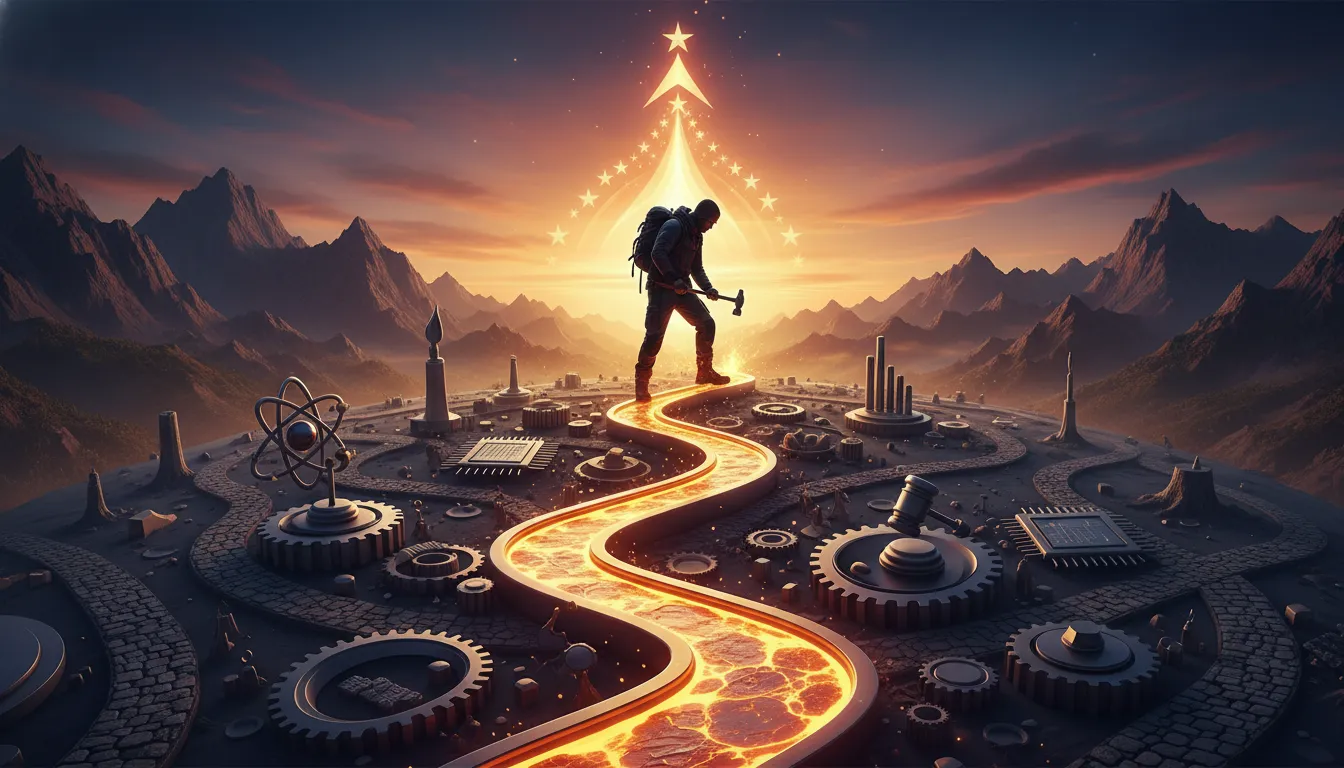 Person forging a unique career path leading to success.