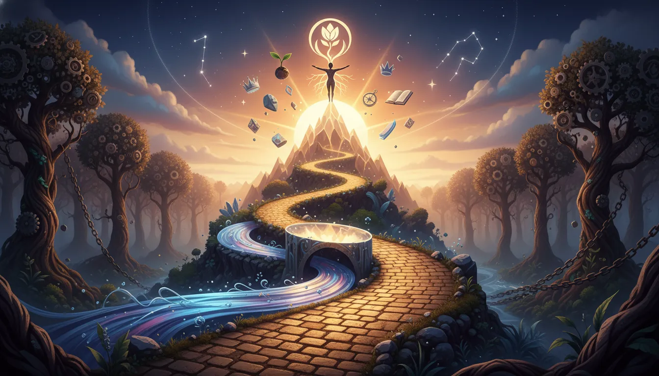 Upward winding path with a clear direction, signifying growth and new beginnings.