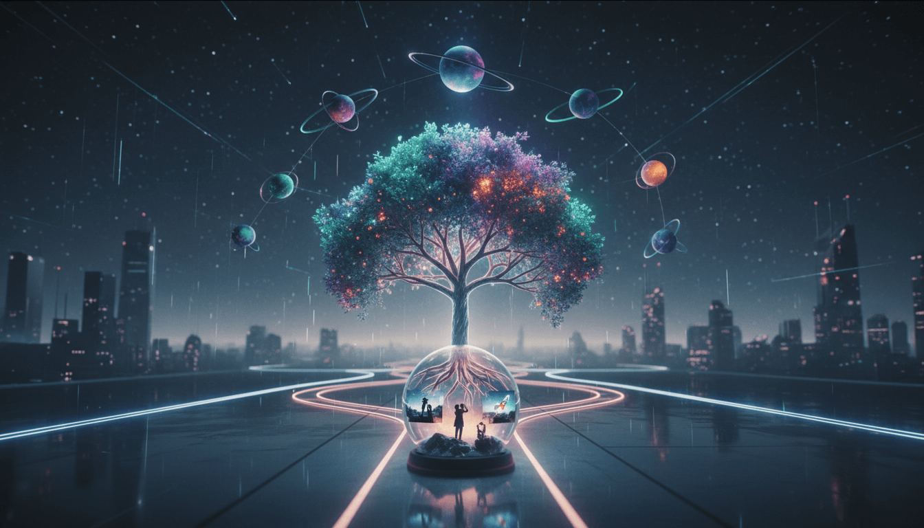 Intricate map charting future life paths, events, and opportunities for 2026.