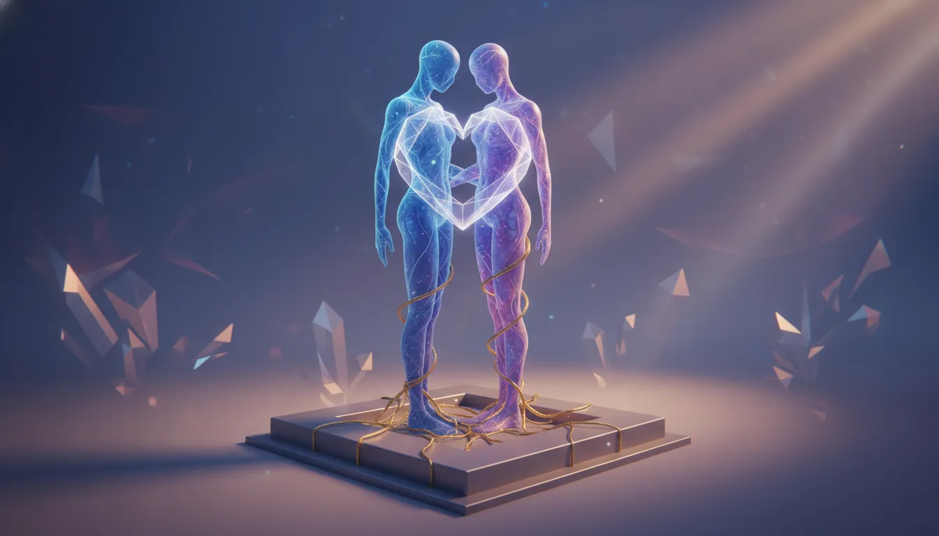 Intertwined hearts illustrating Life Path 4's relationship journey.