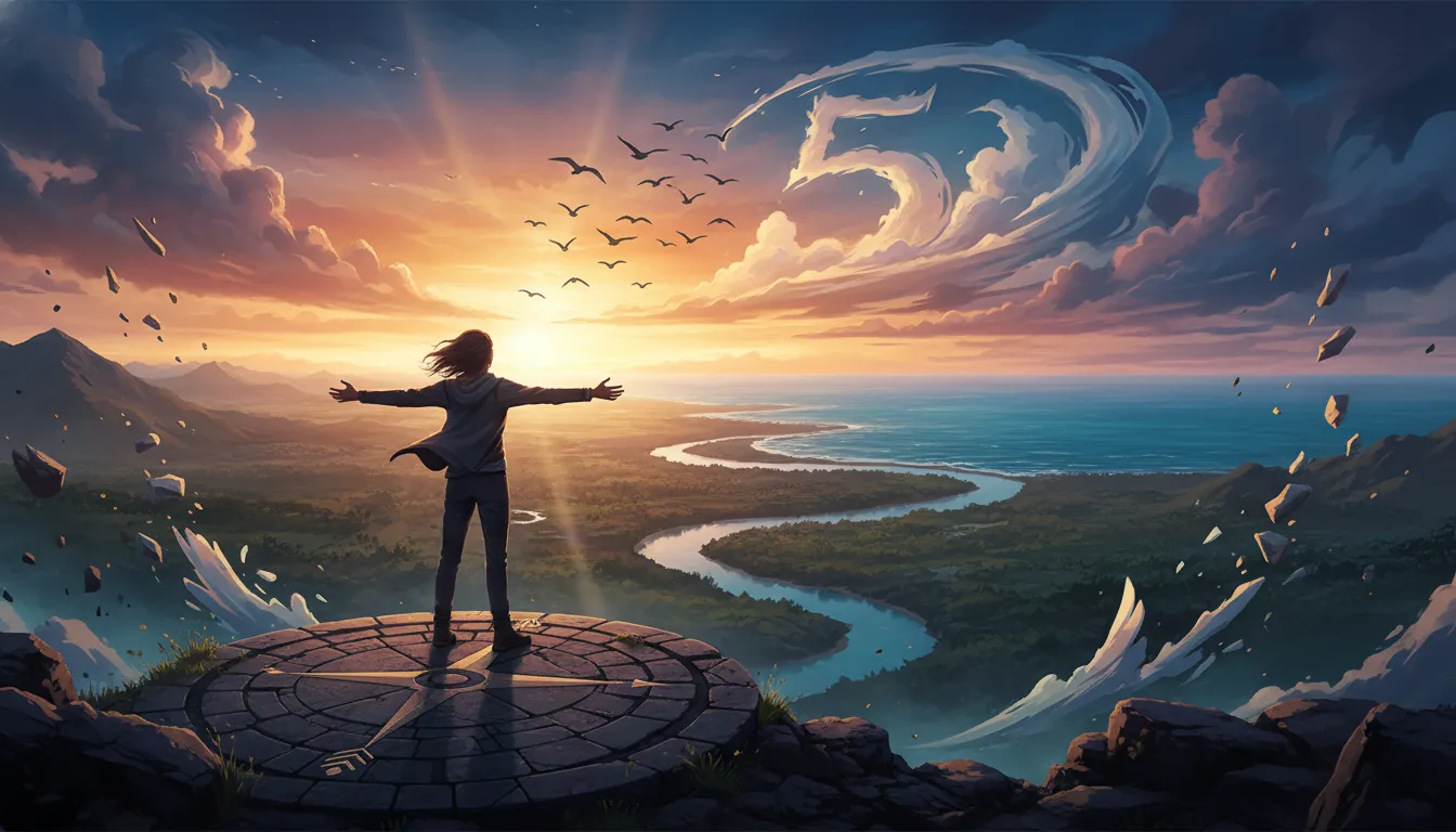 A person on a path, near grass, with the sun rising at the very end