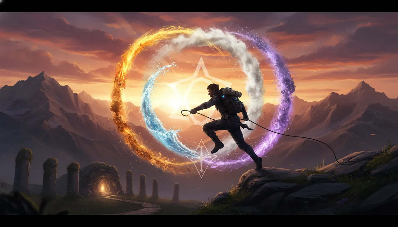 Portrait of '5', a determined adventurer with an explorative spirit.