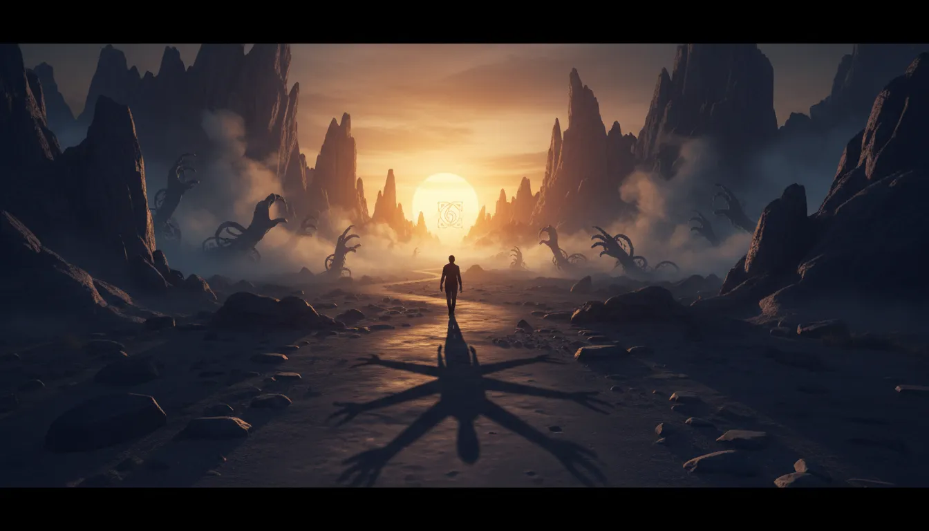 Dark, winding path symbolizing challenges and hidden struggles.