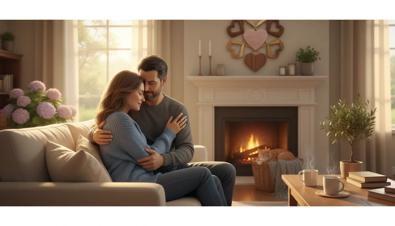 Heartfelt home, a warm hearth, and loving relationships.
