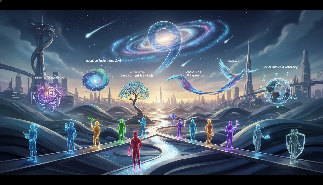 Nine visionary individuals charting ideal, impactful career paths.