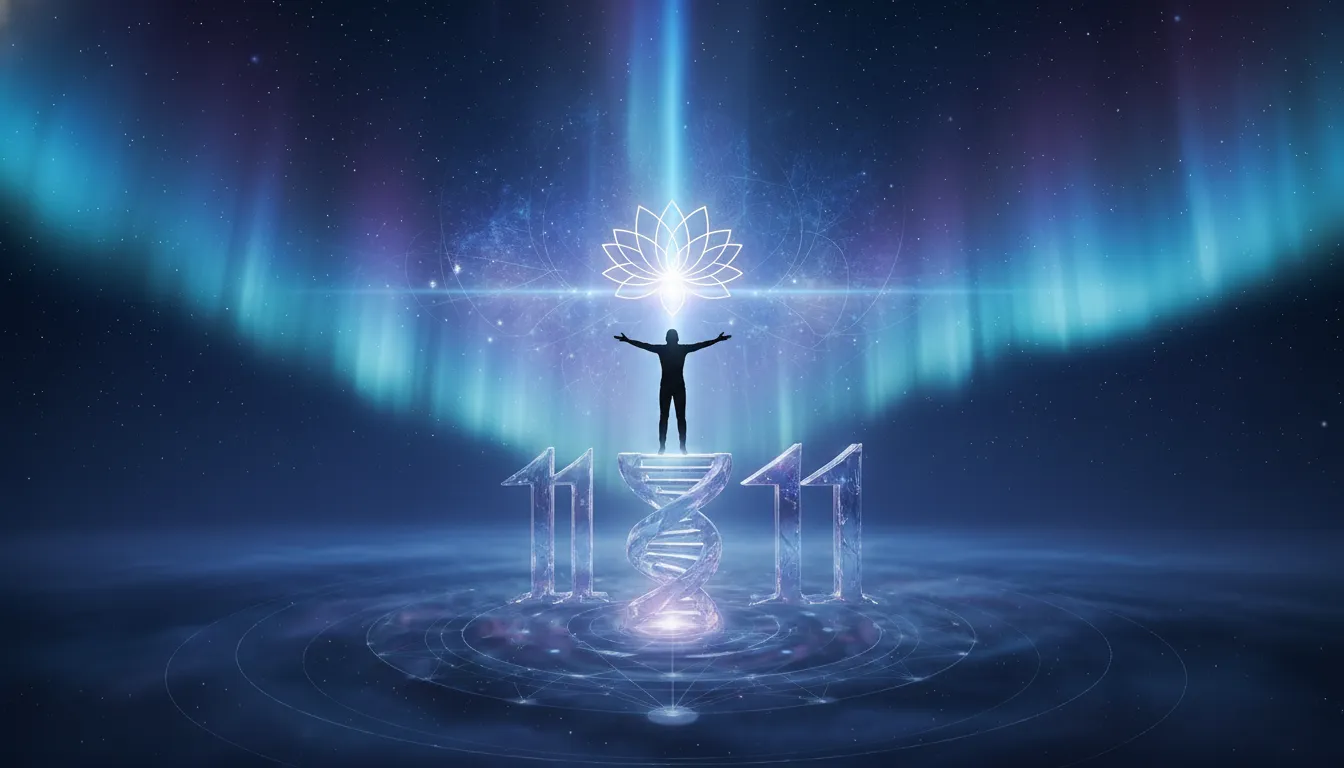 Person radiating light, embodying Master Number 11's authentic divine blueprint.