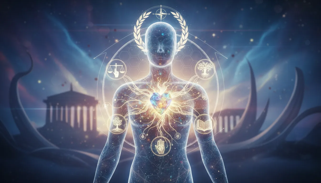 Visualizing the spiritual anatomy and core characteristics of a master healer.