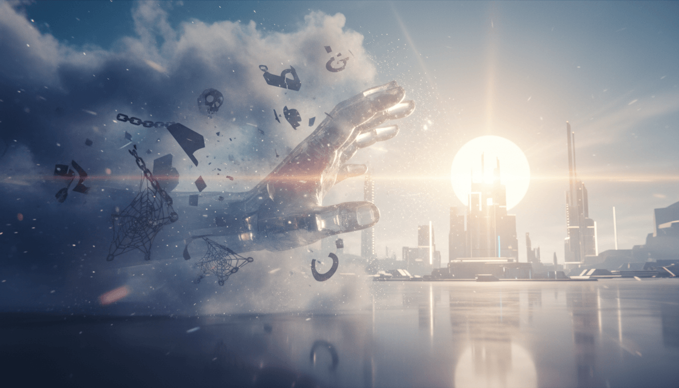 Light cutting through dark, swirling mist, revealing a clear path.