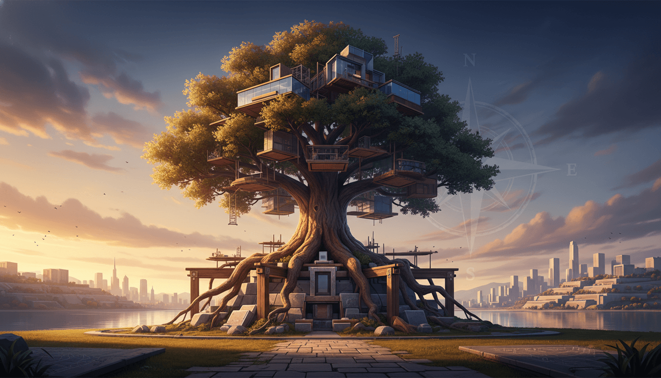 A sturdy foundation with hands building a solid structure.